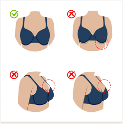 Cup fit example showing smooth fit, gaps, and overflow